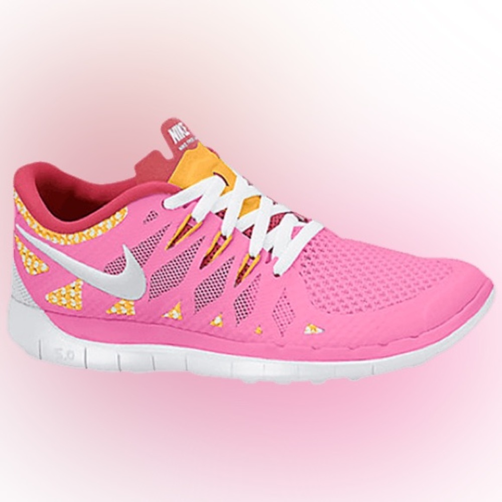 Nike Free 5.0 Running Shoes Pink Glow Size‎ 6.5 Youth